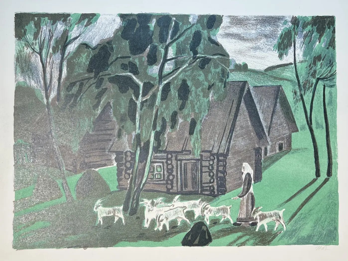 «Деревенский пейзаж», Жабина Тамара Алексеевна, художник, купить картину.