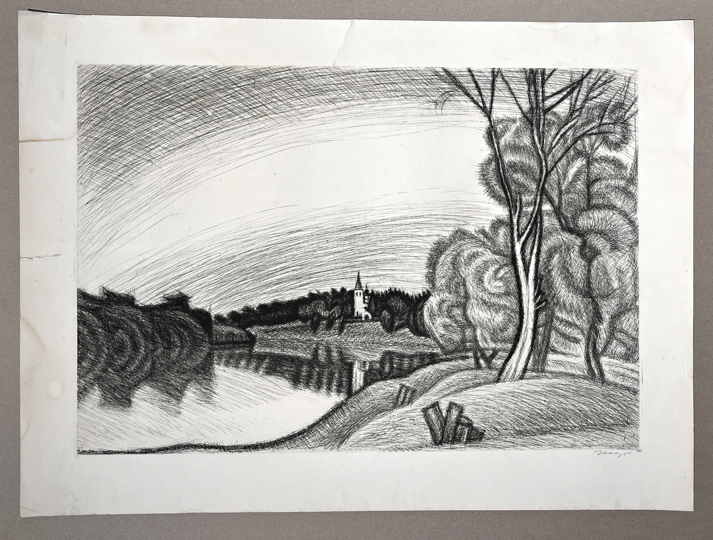 «Пейзаж с засохшей ивой»