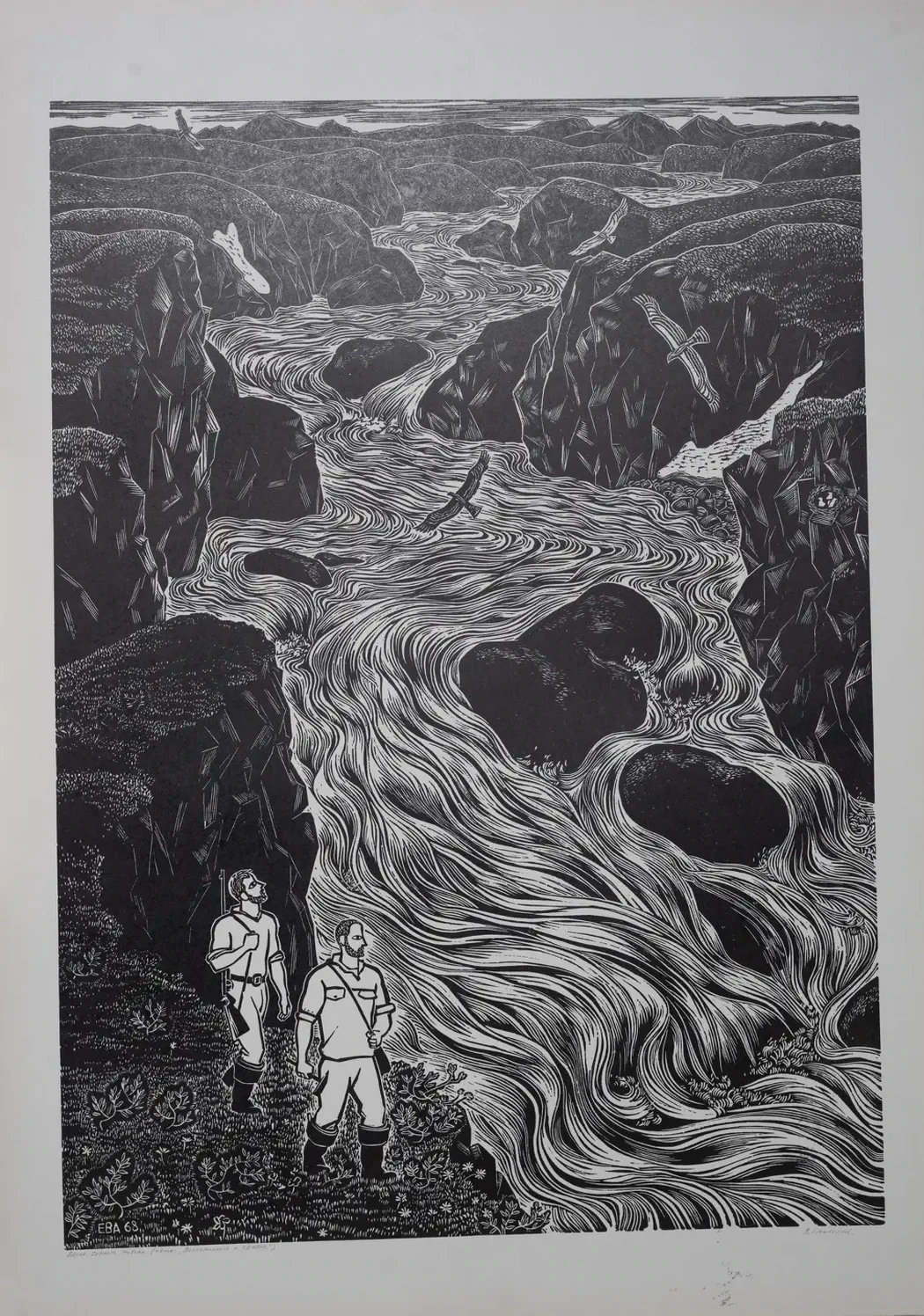 «Вдоль бурного потока», 1968 г., Емельянов Владимир Александрович, художник, купить картину.