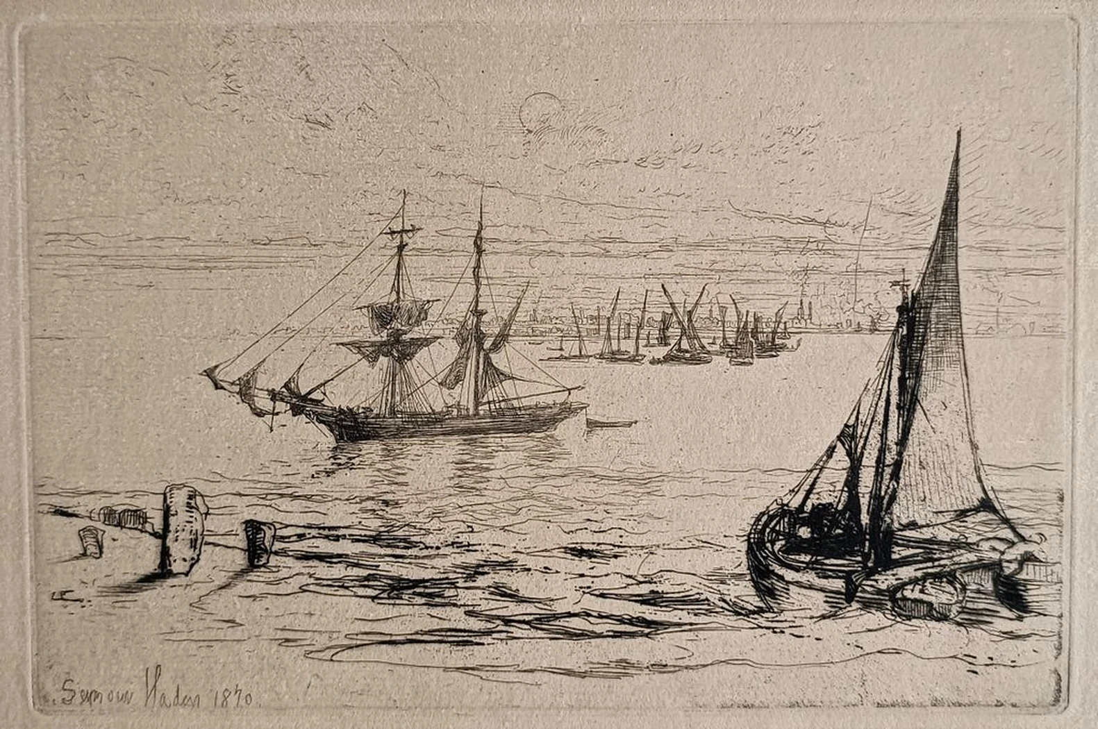 «Бриг на якоре» Francis Seymour Haden