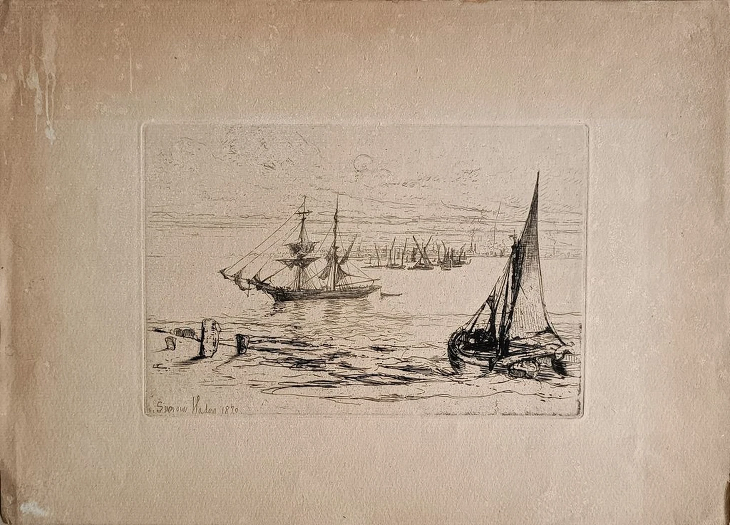 «Бриг на якоре» Francis Seymour Haden