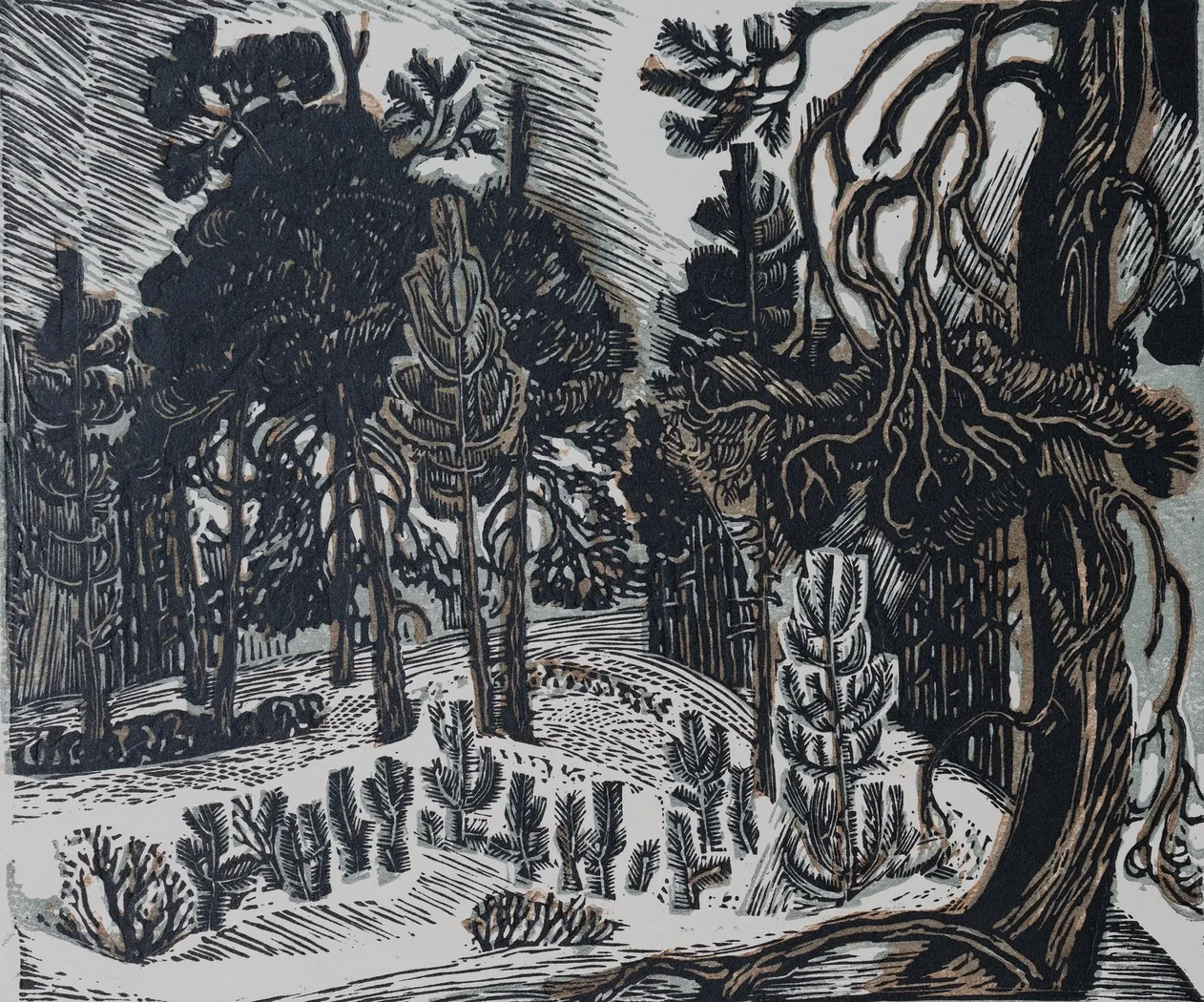 «Зимний лес», 1990 г., Овсянников Александр Леонидович, художник, купить картину.