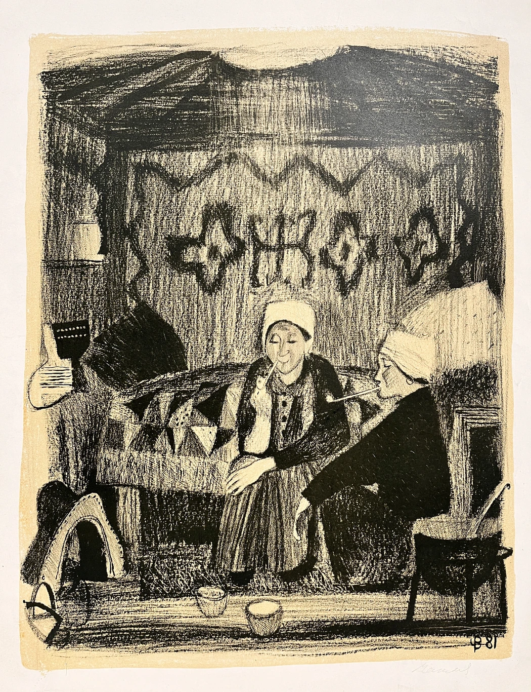 «Женщины, курящие трубку», Чапля В.Т.,художник, картина, графика, купить картину