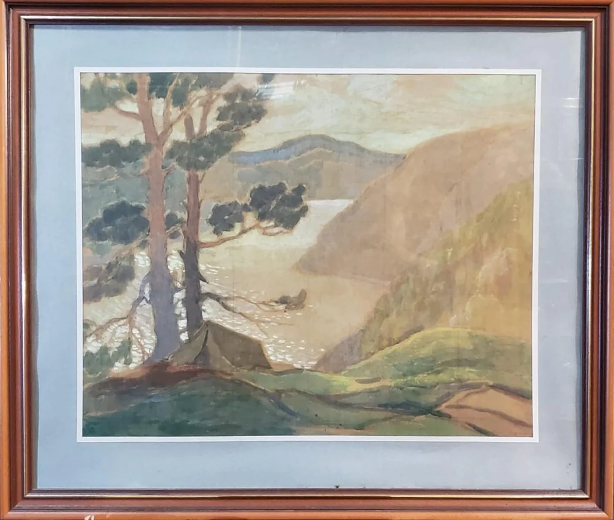 «Сосна, вода, палатки», Артюхов Нил Дмитриевич, художник, купить картину