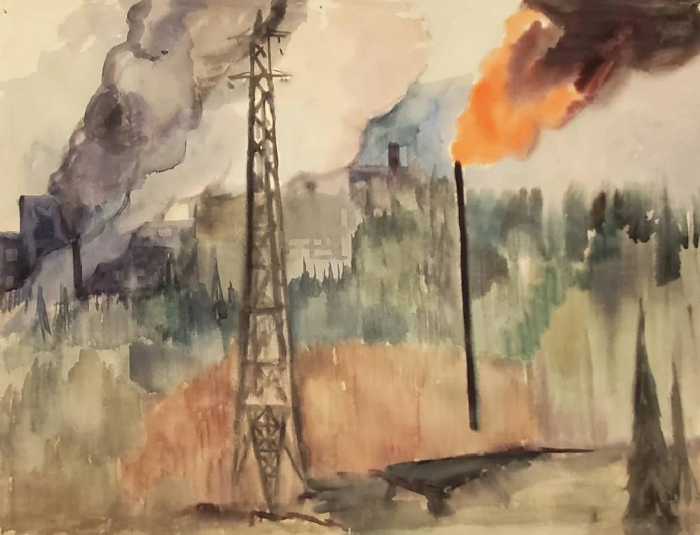 «Газовая буровая», Авдышев Алексей Иванович, художник, купить картину