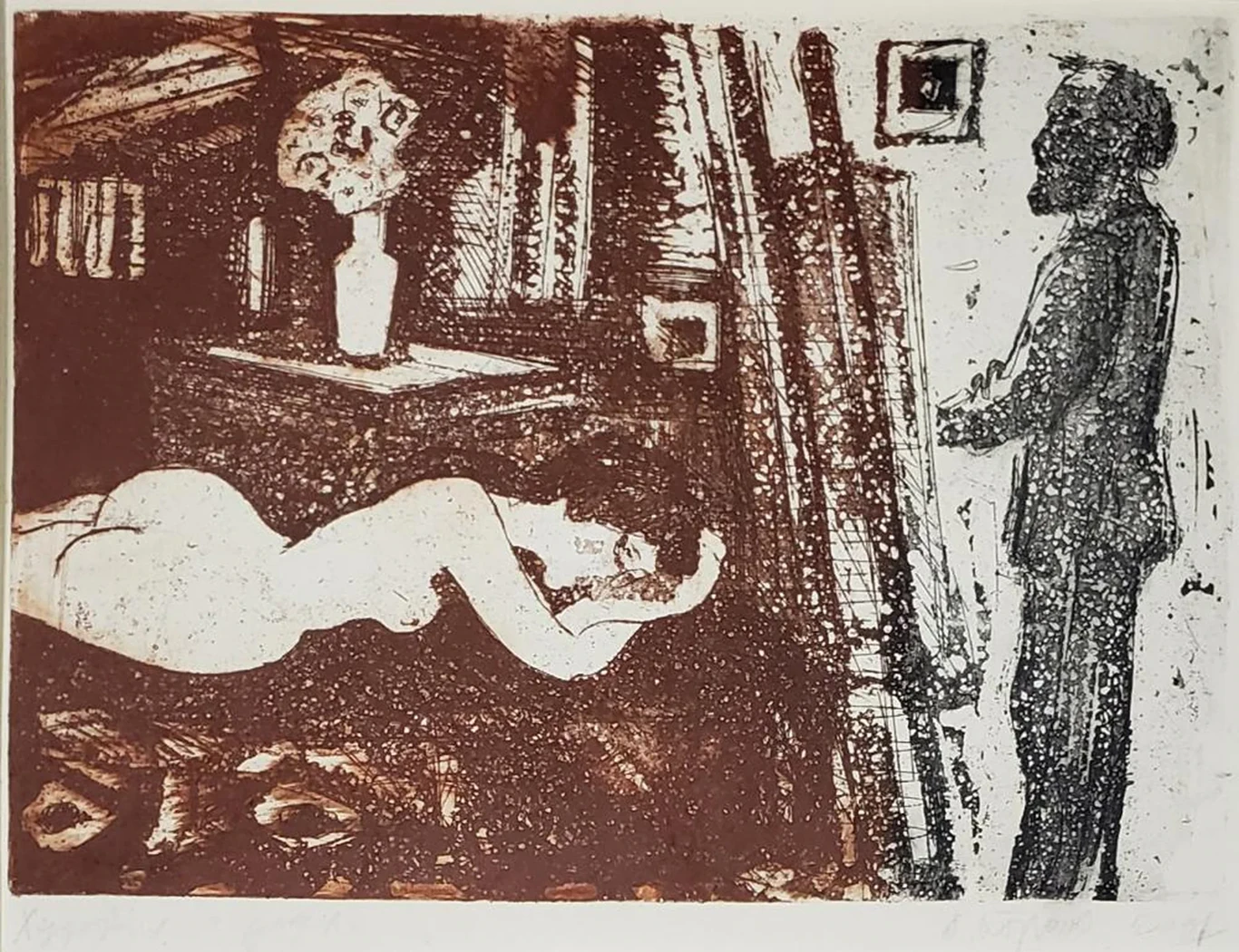 «Художник и модель», Барков, художник, купить картину