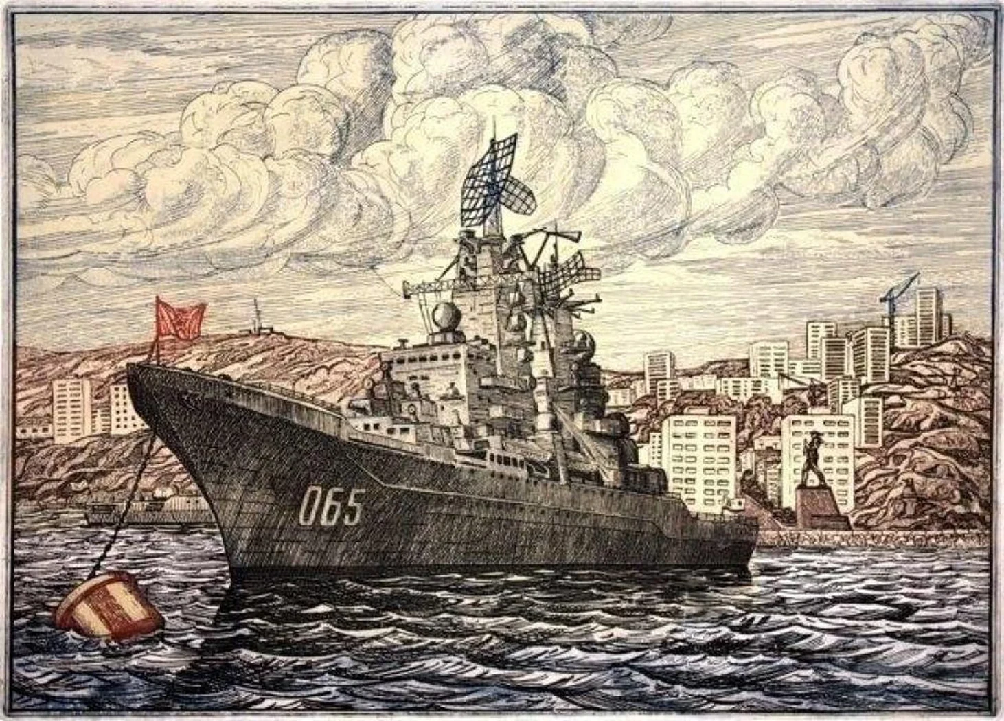 «Крейсер «Киров» на рейде Североморска»