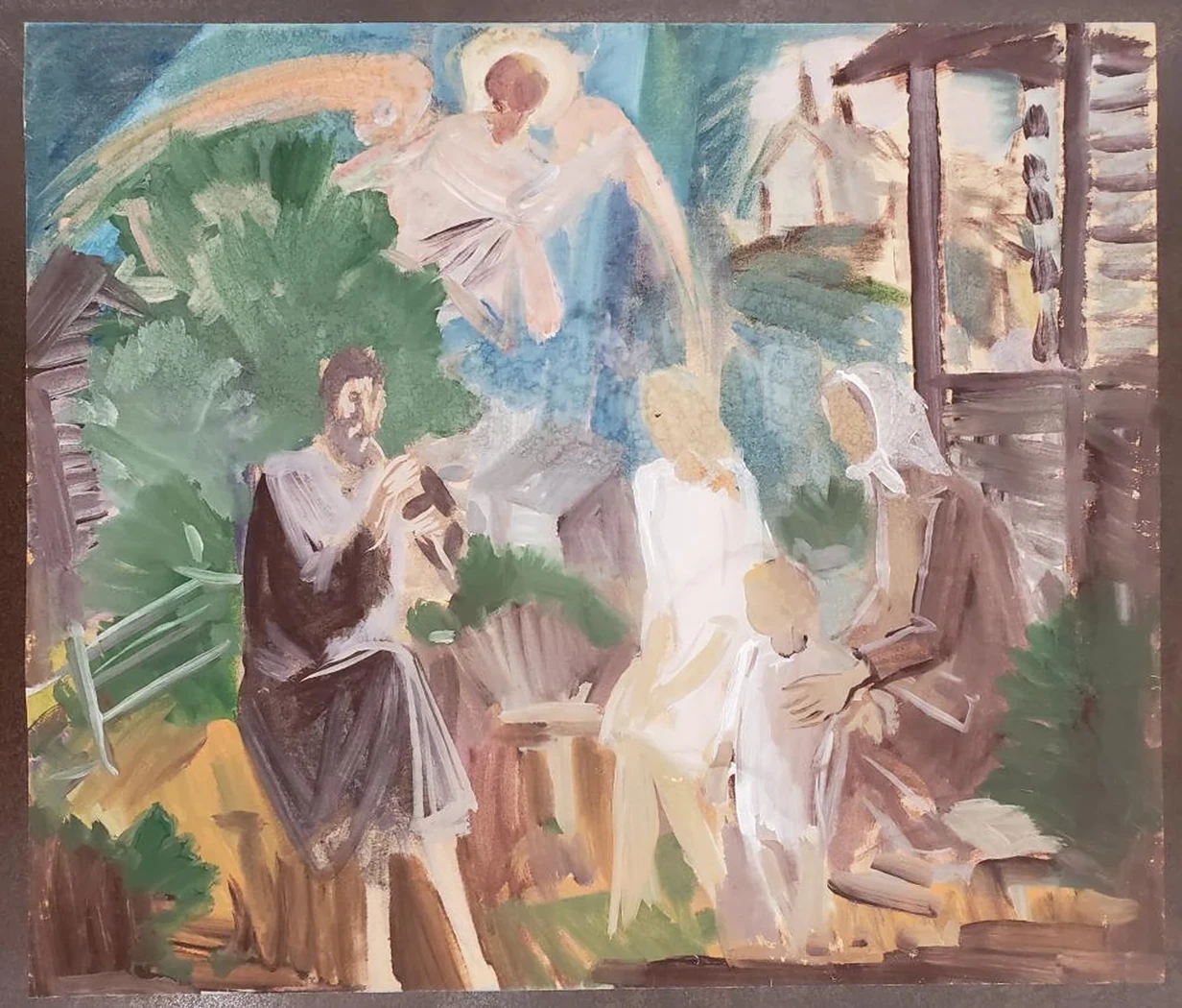 «На завалинке», Шаманов Борис Иванович, художник, купить картину, купить, работы, аукцион, графика, галерея ОПХ, Bidspirit, бидспирит, магазин