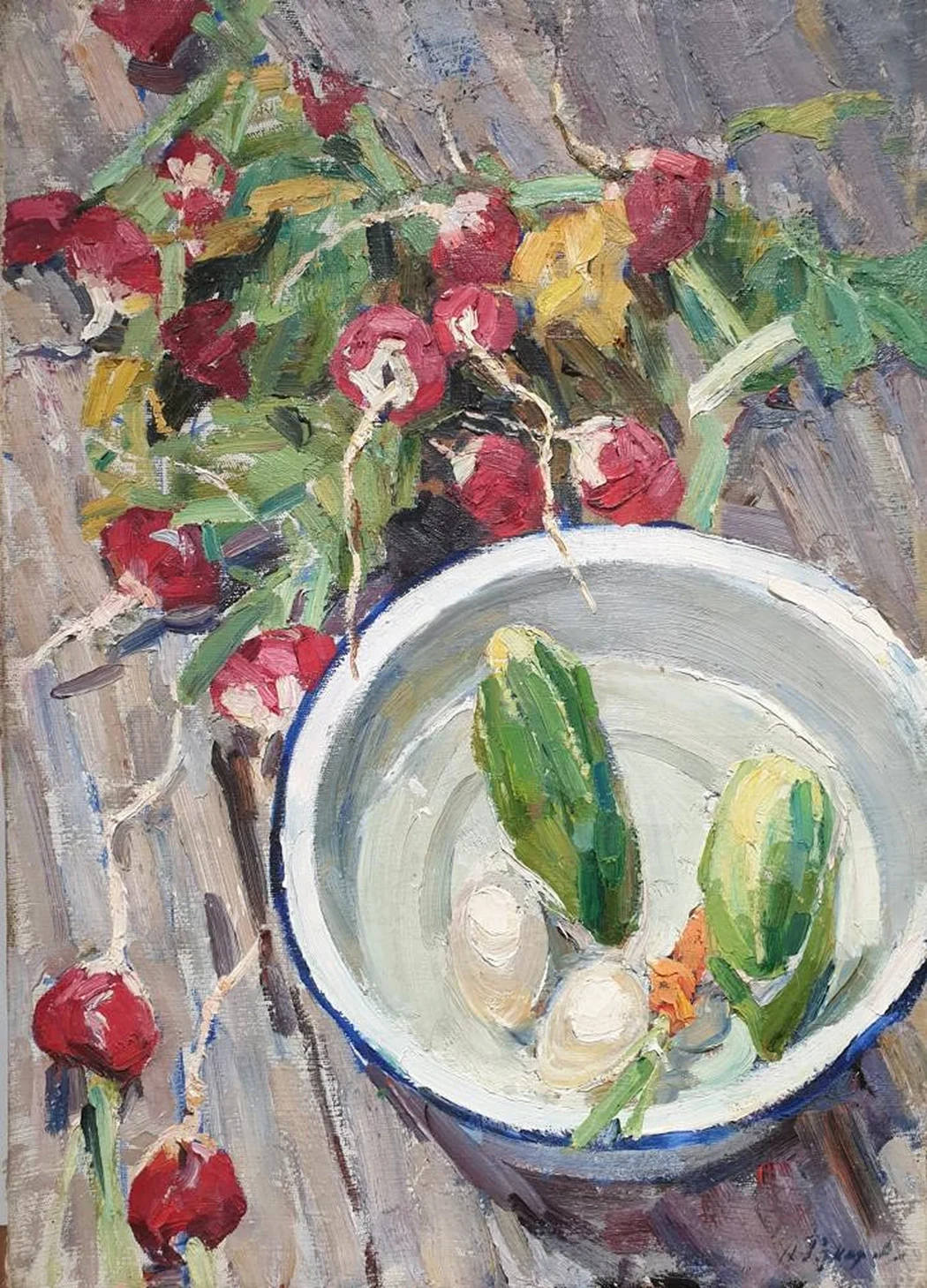«Овощи», Токарева Александра Феликсовна, художник, купить картину, купить, работы, аукцион, живопись, галерея ОПХ, Bidspirit, бидспирит, магазин, выставка