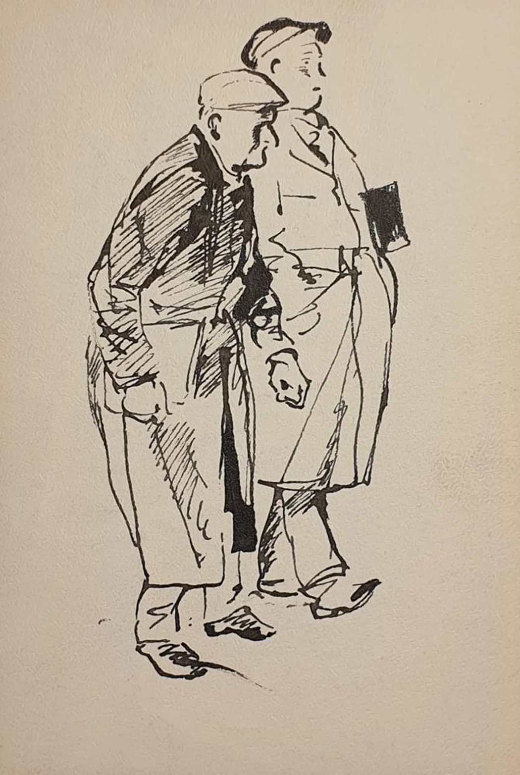 «Двое», Н.Х., художник, купить картину, купить, работы, аукцион, графика, галерея ОПХ, Bidspirit, бидспирит, магазин