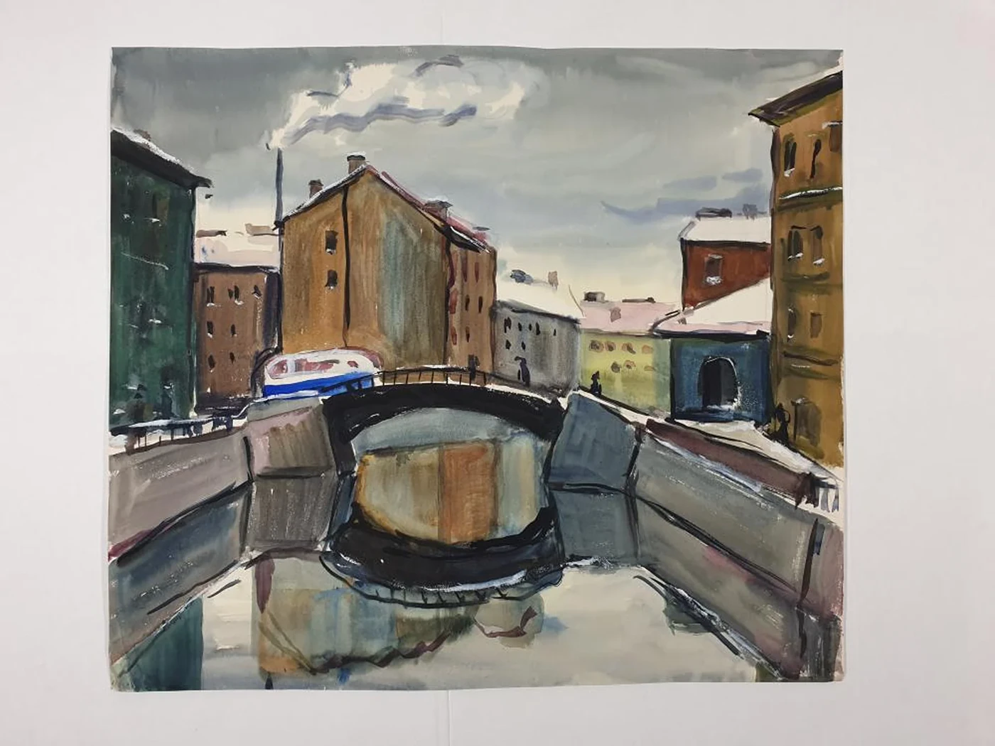«Городской пейзаж», Н.Х., художник, купить картину, купить, работы, аукцион, графика, галерея ОПХ, Bidspirit, бидспирит, магазин, рисунок