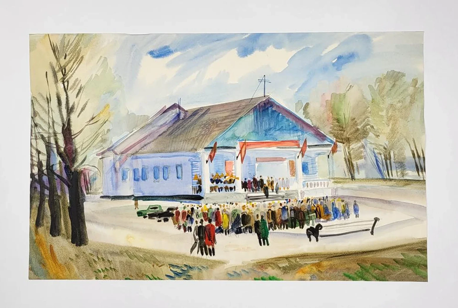 «Собрание», Данилов Анатолий Васильевич, художник, купить картину, купить, работы, аукцион, графика, галерея ОПХ, Bidspirit, бидспирит