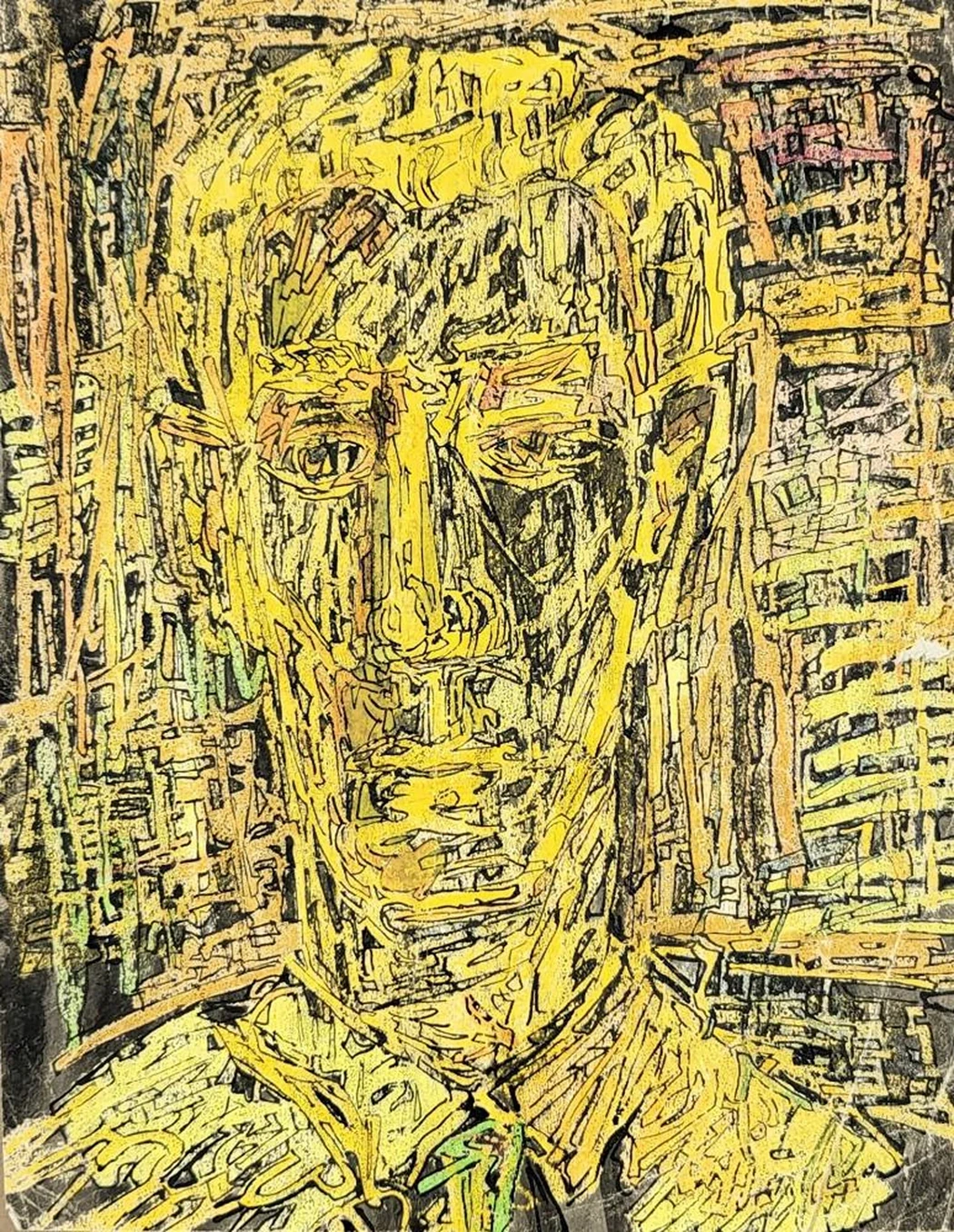 «Портрет мужчины», Н.Х., художник, купить картину, купить, работы, аукцион, графика, галерея ОПХ, Bidspirit, бидспирит, магазин