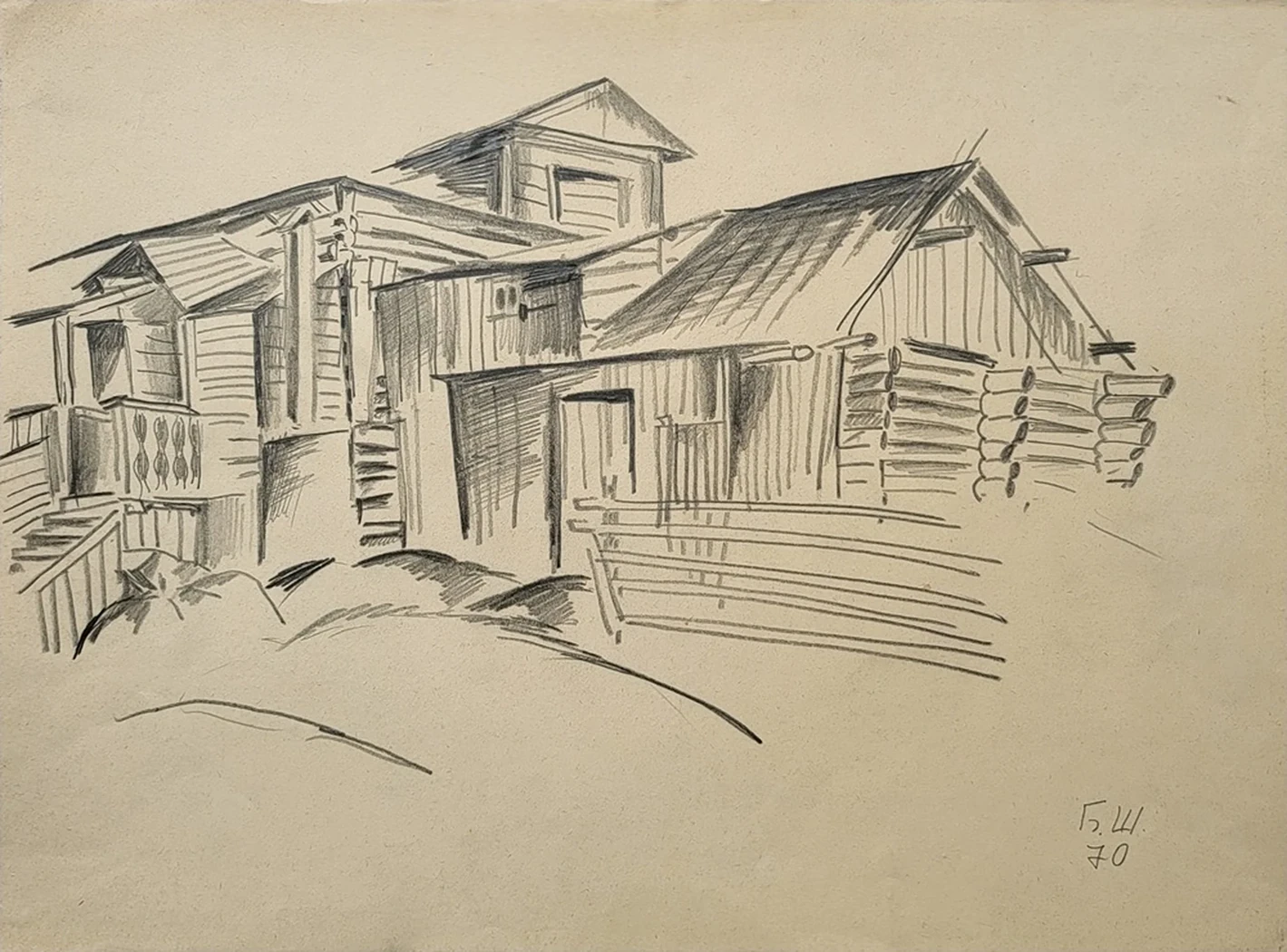 «Старый дом. Беломорье», Шаманов Б.И., художник, купить картину 