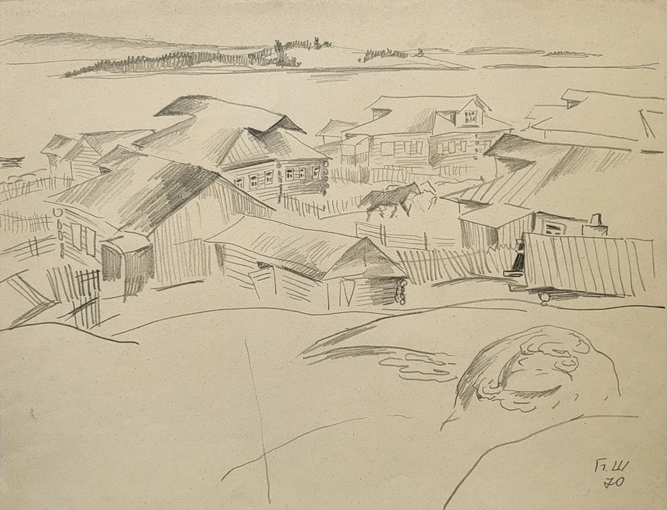 «Деревня. Беломорье», Шаманов Б.И., художник, купить картину 