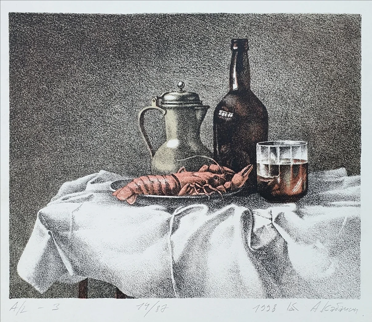 lot 2. «Натюрморт с раком и пивом»