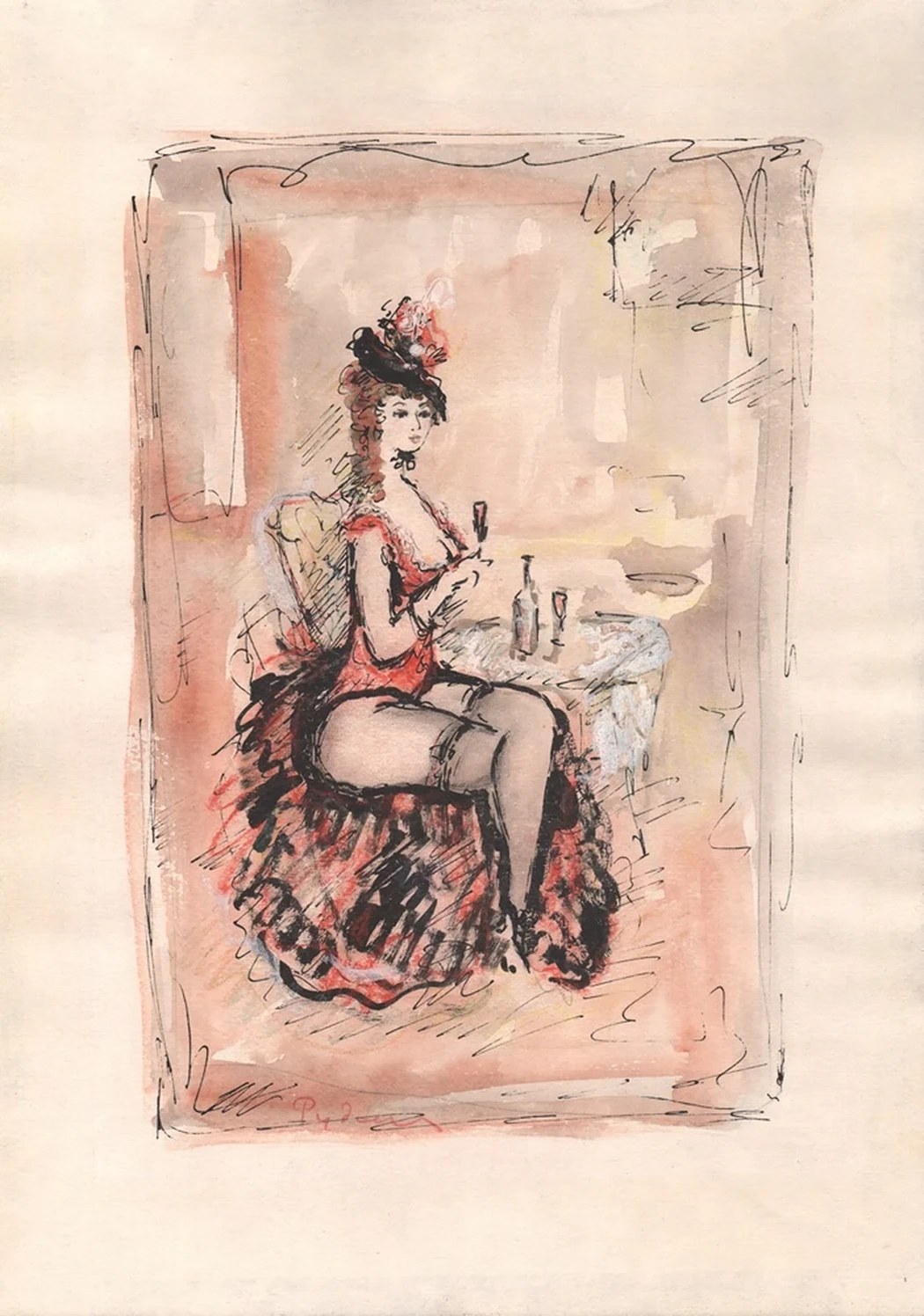 lot 203. «Кокотка в красном»