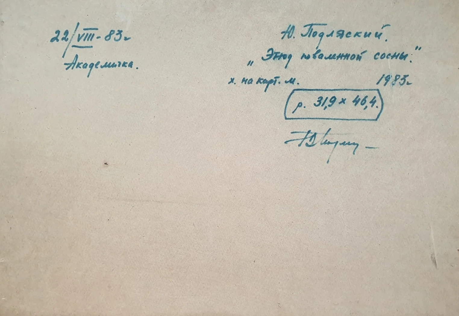 lot 182. «Этюд поваленной сосны»