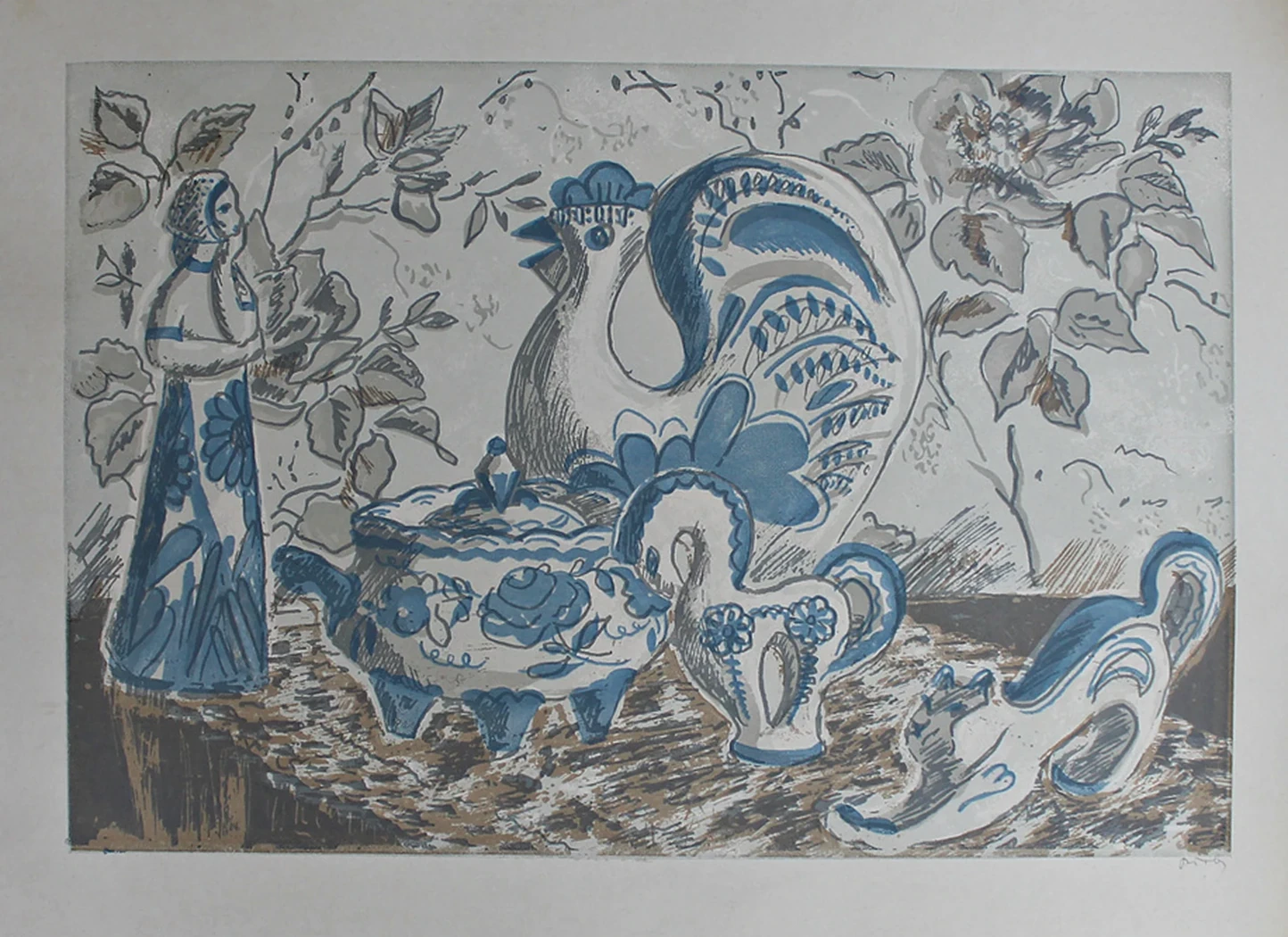 lot 214. «Натюрморт, гжель»