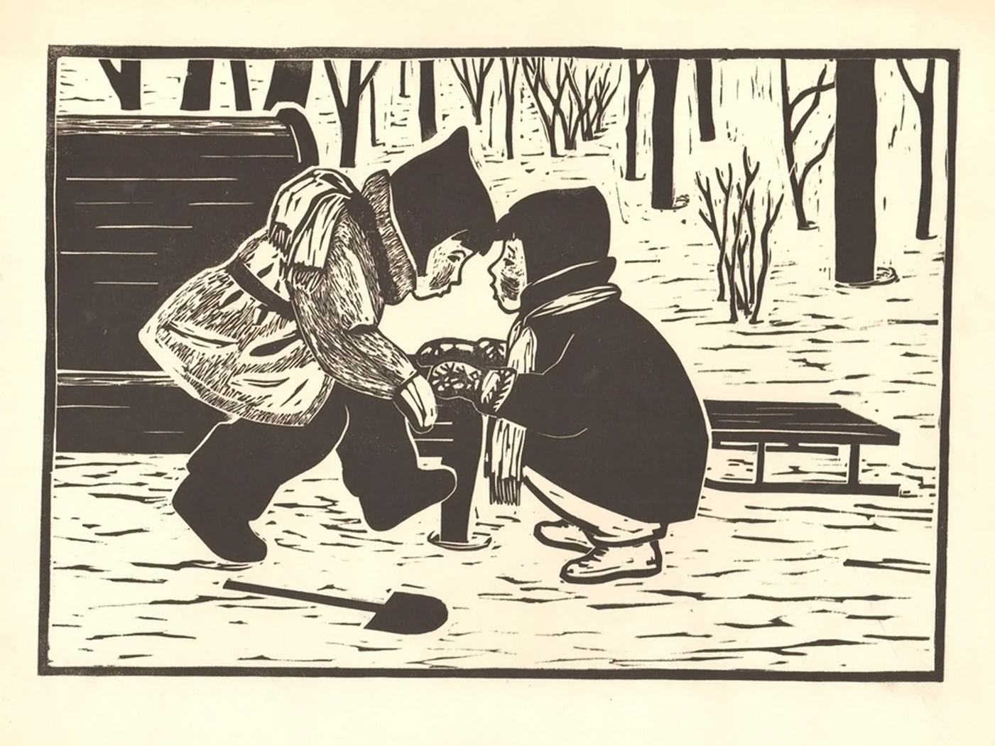 lot 55. «Зимняя прогулка. Дети»