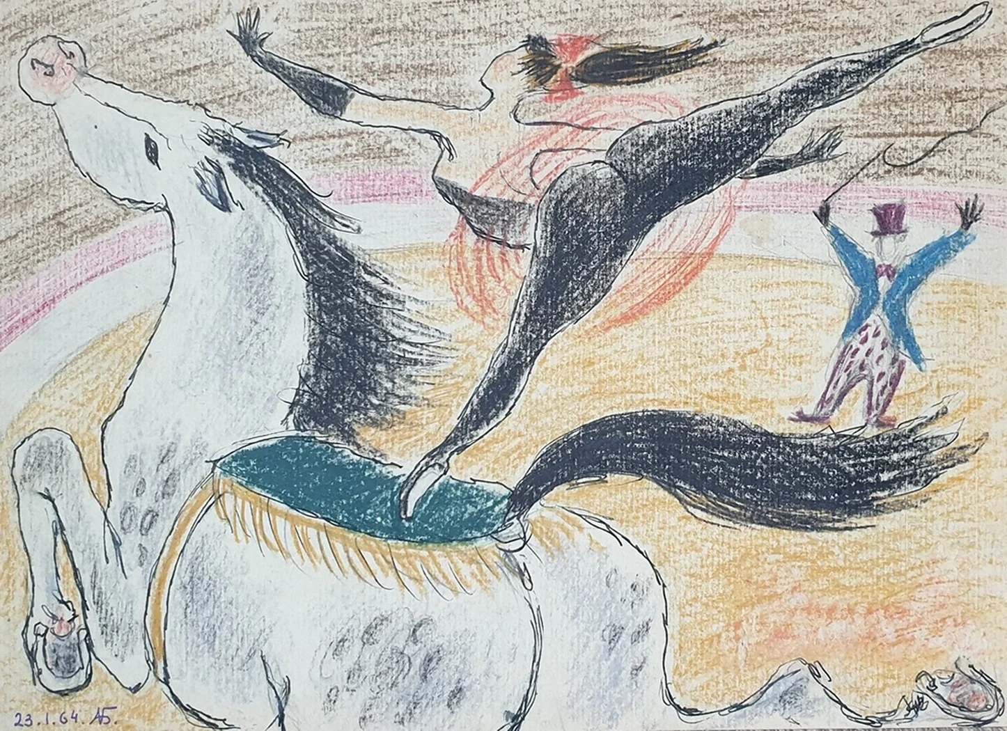 «Цирк», Н.Х., художник, купить картину, купить, работы, аукцион, графика, галерея ОПХ, Bidspirit, бидспирит, магазин