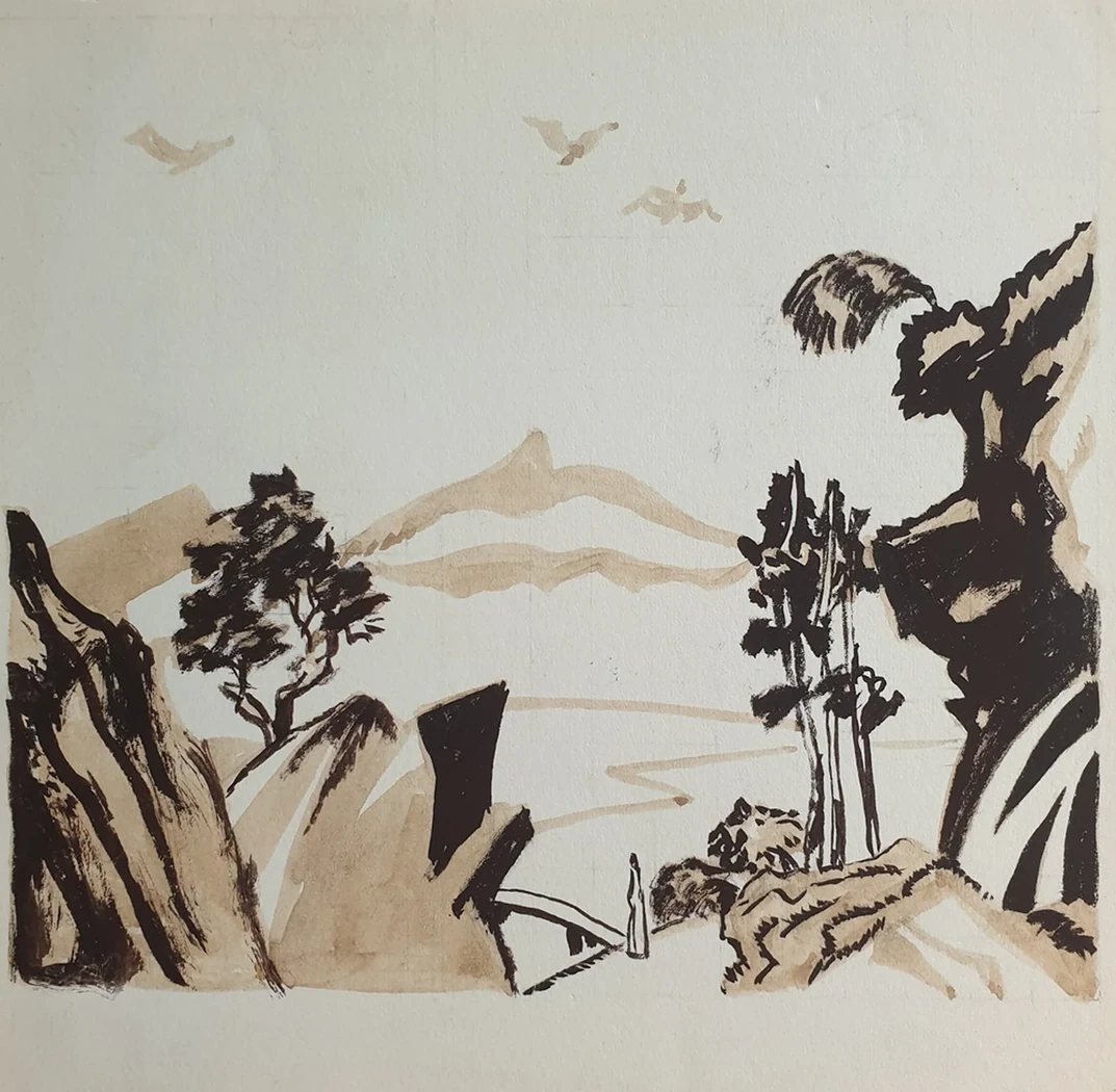 lot 71. «Эскизы 3-х рисунков к книге Федерико Гарсиа Лорка «Избранная лирика»»