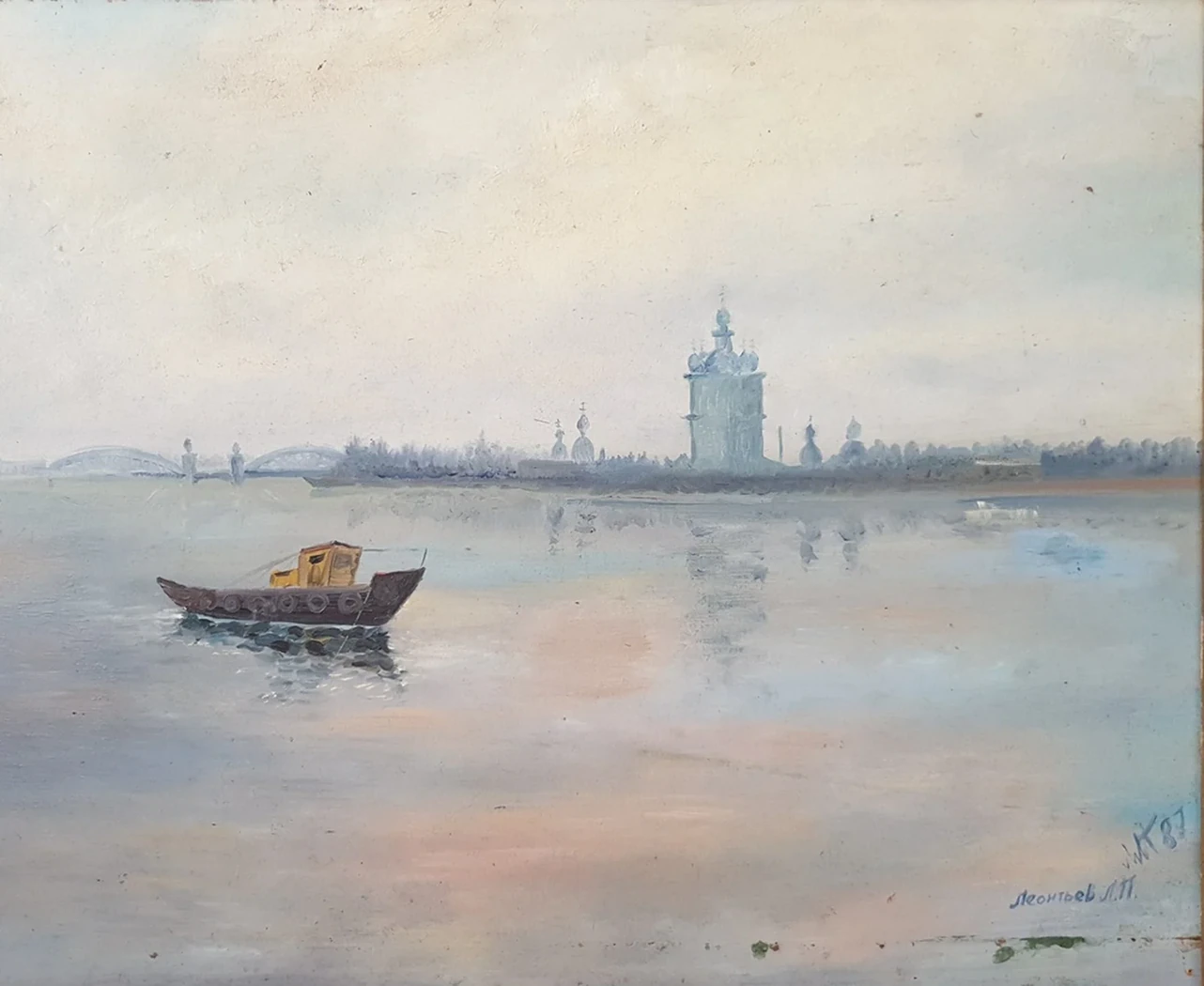 «Нева», Леонтьев Леонид Николаевич, художник, купить картину, купить, работу, живопись, аукцион, галерея ОПХ, бидспирит, Bidspirit, пейзаж