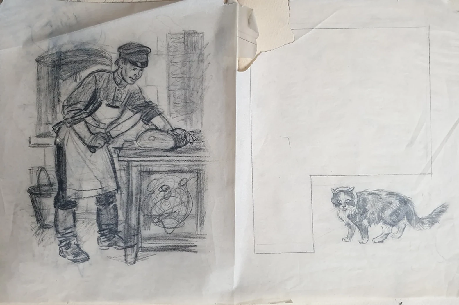 lot 161. «Иллюстрации и подготовительные рисунки к рассказу А. Куприна «Слон»»