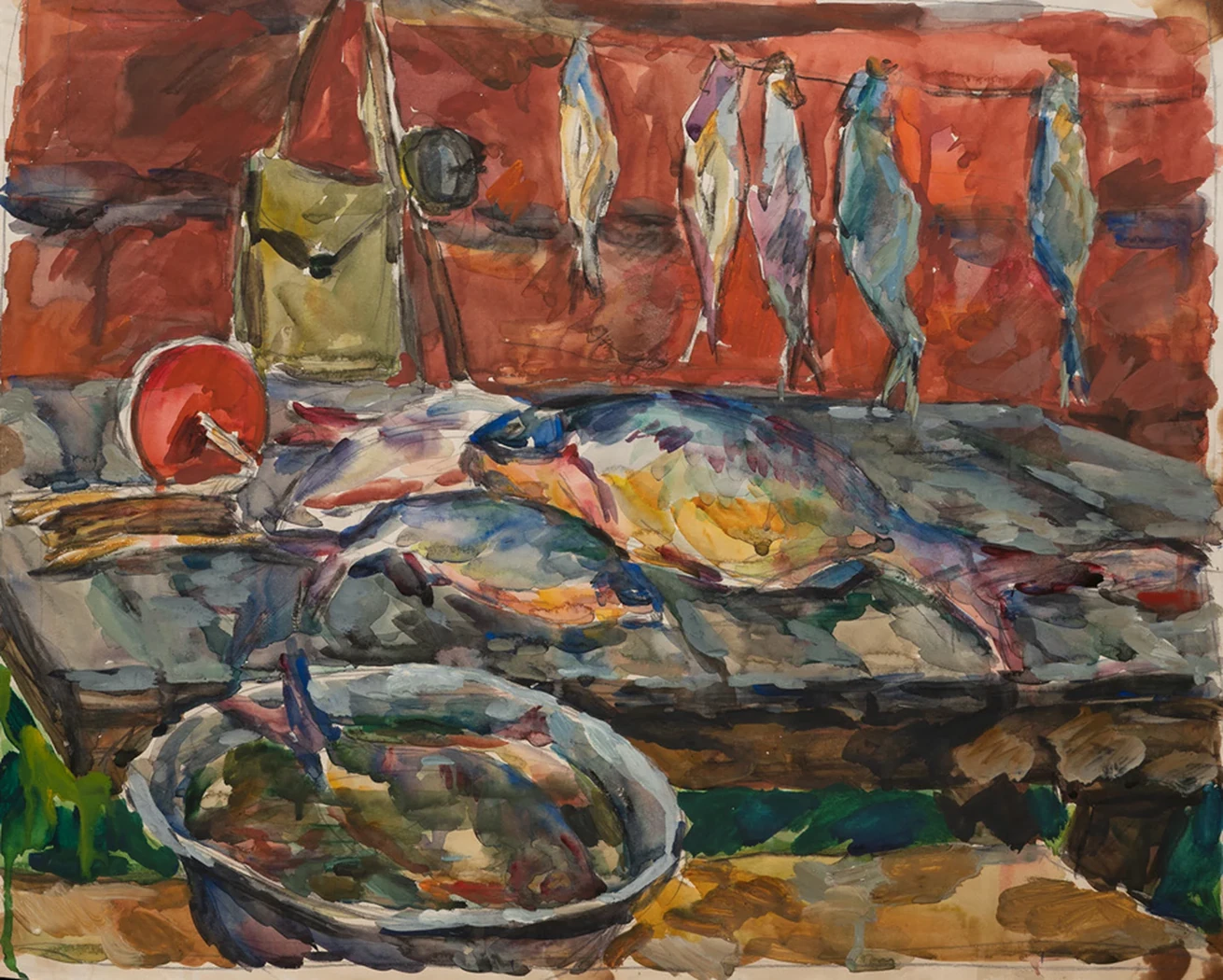 lot 212. «Рыбы на красной стене»