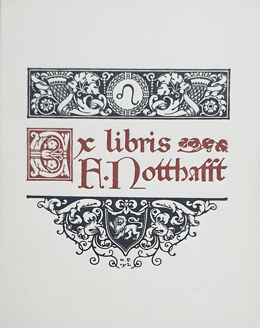 lot 76. «Книжный знак историка искусств, сотрудника Эрмитажа и коллекционера Нотгафта Ф.Ф. (1886-1942)»