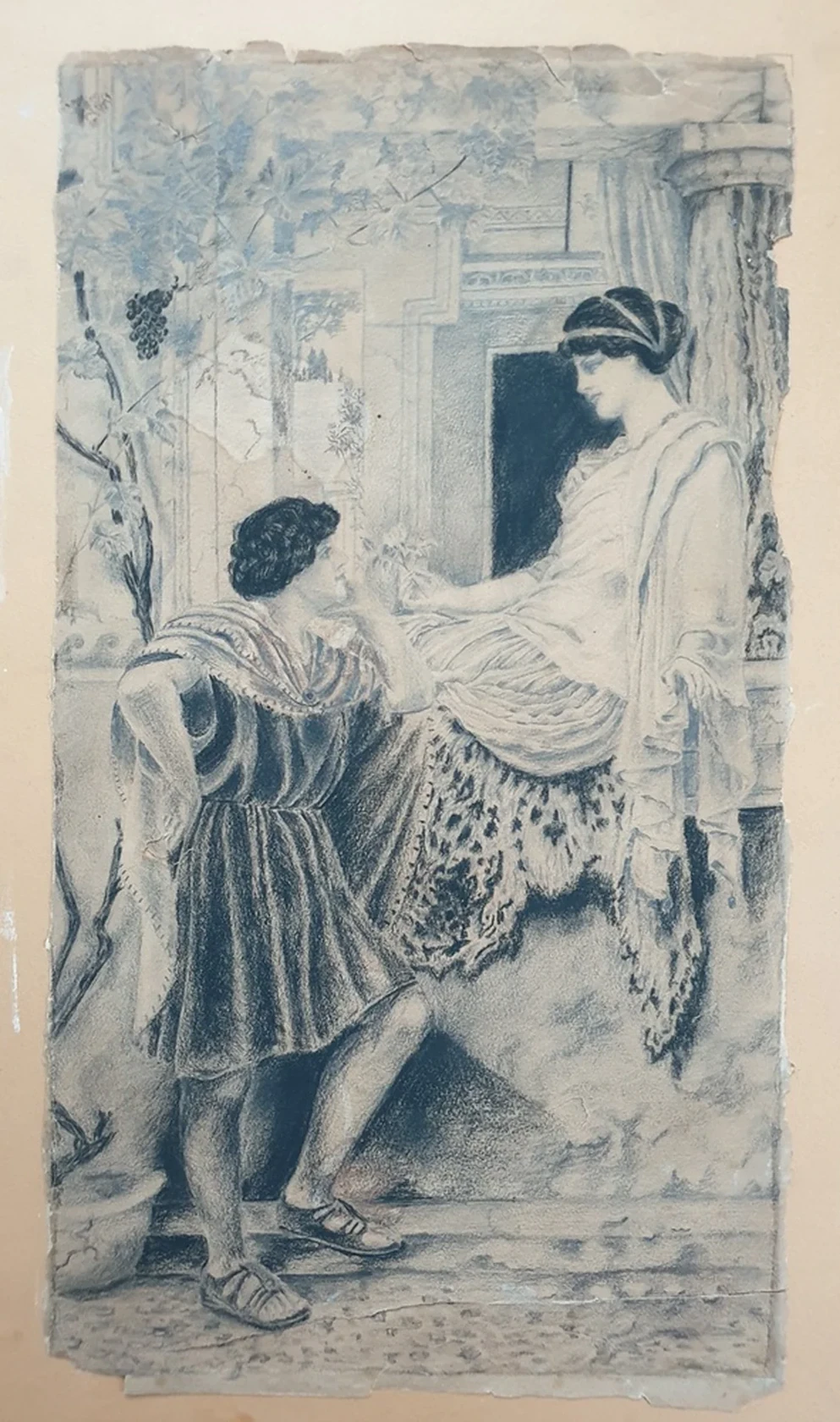 «Старая история», John William Godward, художник, купить картину, купить, работы, аукцион, графика, галерея ОПХ, Bidspirit, бидспирит, магазин