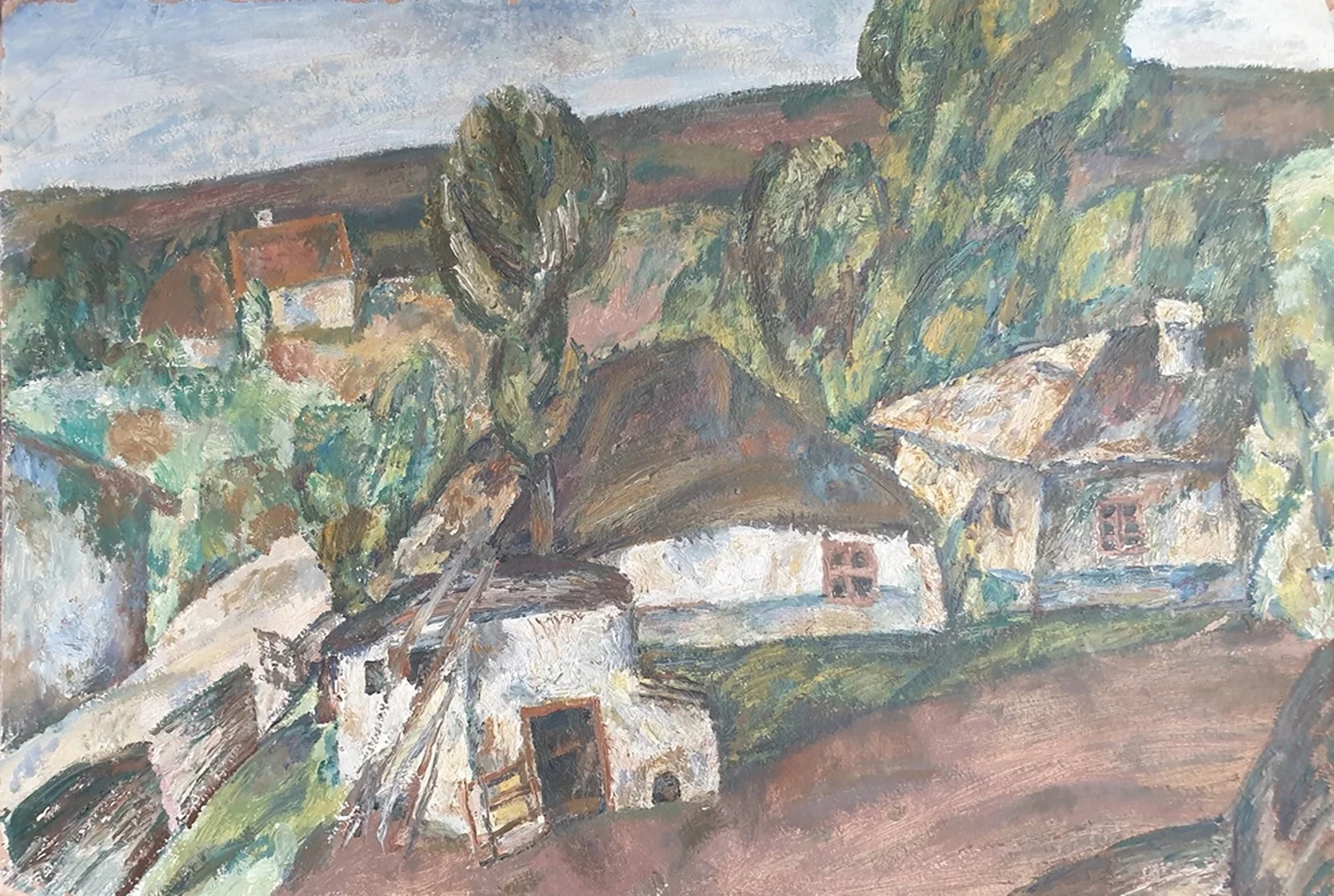 «Украинское село», Румянцева Капитолина Алексеевна, художник, купить картину, купить, работы, аукцион, живопись, галерея ОПХ, Bidspirit, бидспирит, магазин