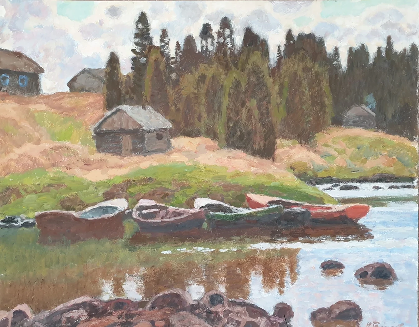 Карелия, бани у реки.