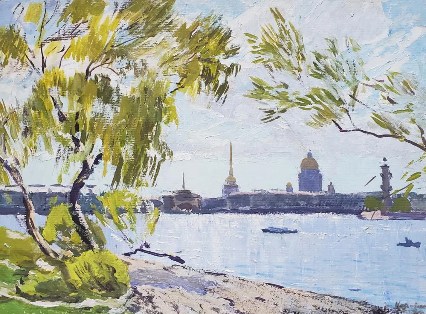 «На Неве», Коровин Виктор Иванович, художник, купить картину, купить, работы, аукцион, живопись, галерея ОПХ, Bidspirit, бидспирит, магазин
