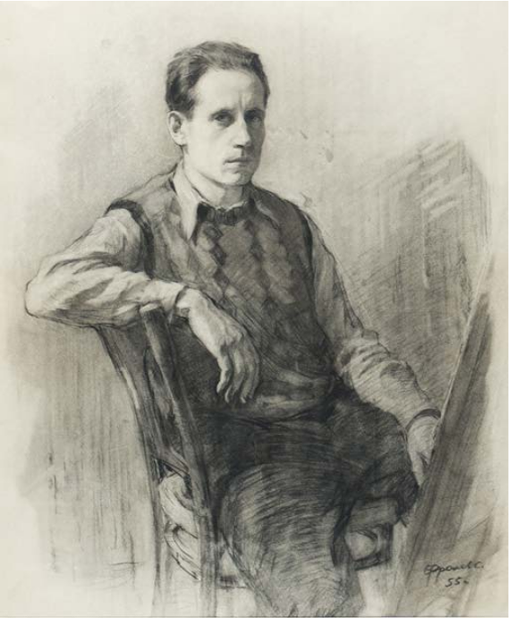 «Автопортрет», Фролов Сергей Кузьмич, художник, купить картину, купить, работу, живопись, аукцион, галерея ОПХ, портрет, соцреализм