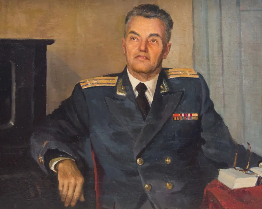 «Портрет полковника Мусаева Александра Дмитриевича», Мастерская Орешникова В.М., художник, купить картину, купить, работу, живопись, аукцион, галерея ОПХ, портрет, соцреализм, бидспирит, Bidspirit