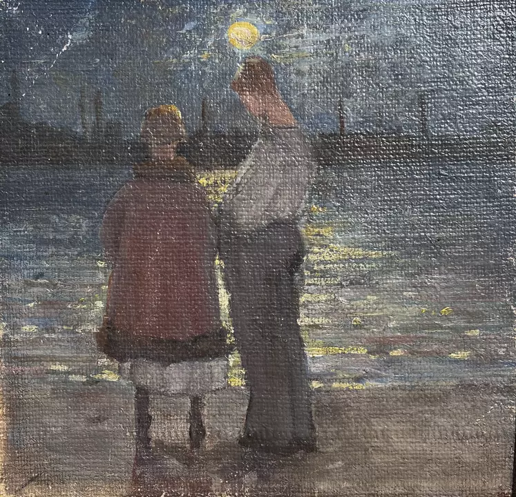 «(При Луне). Свидание на Неве», Вахрамеев Александр Иванович, художник, купить картину