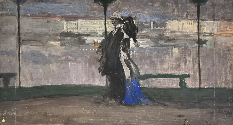«Гуляющие на Малой Невке», Вахрамеев Александр Иванович, художник, купить картину