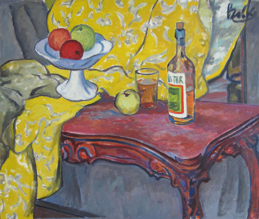 «Натюрморт с жёлтой тканью», 1981, Вовкушевский Р.И.