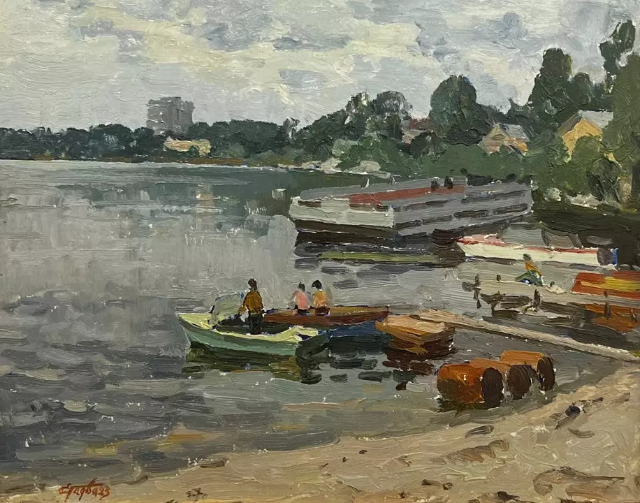 «Река Лиелуппе», Падва Ефим Давыдович, художник, купить картину, купить работы, галерея ОПХ, выставка «Мастерская - Ленинград» Ефим Падва и его любимый город