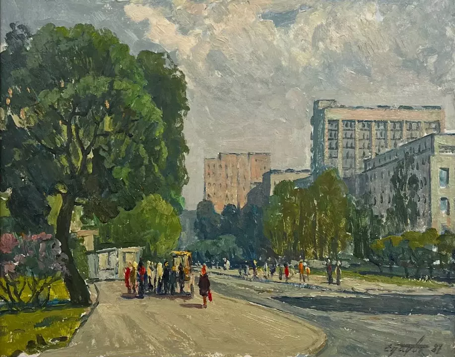 «Торжковская улица», Падва Ефим Давыдович, художник, купить картину, купить работы, галерея ОПХ, выставка «Мастерская - Ленинград» Ефим Падва и его любимый город
