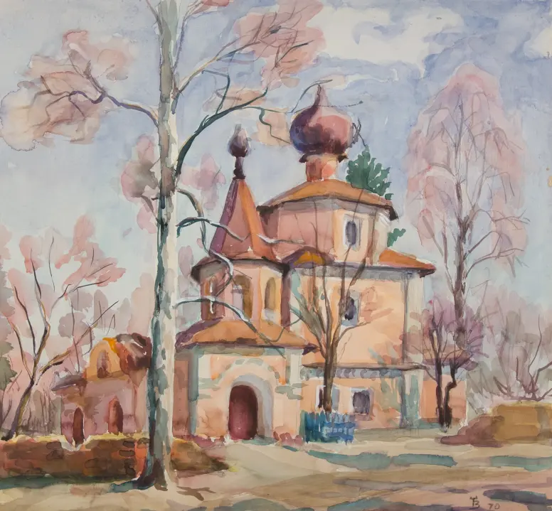 «Старая Ладога. Бабино», Визель Татьяна Эмильевна, художник, купить картину, купить, работы, аукцион, живопись, галерея ОПХ, Bidspirit, бидспирит, магазин, выставка