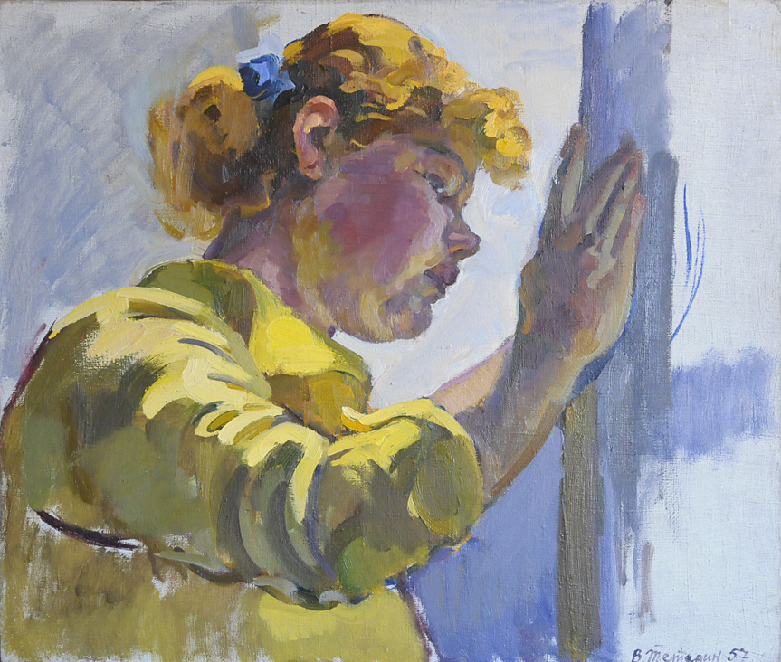 «Девушка, моющая окно», Тетерин В. К., 1957