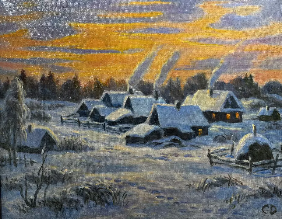 Январь в деревне