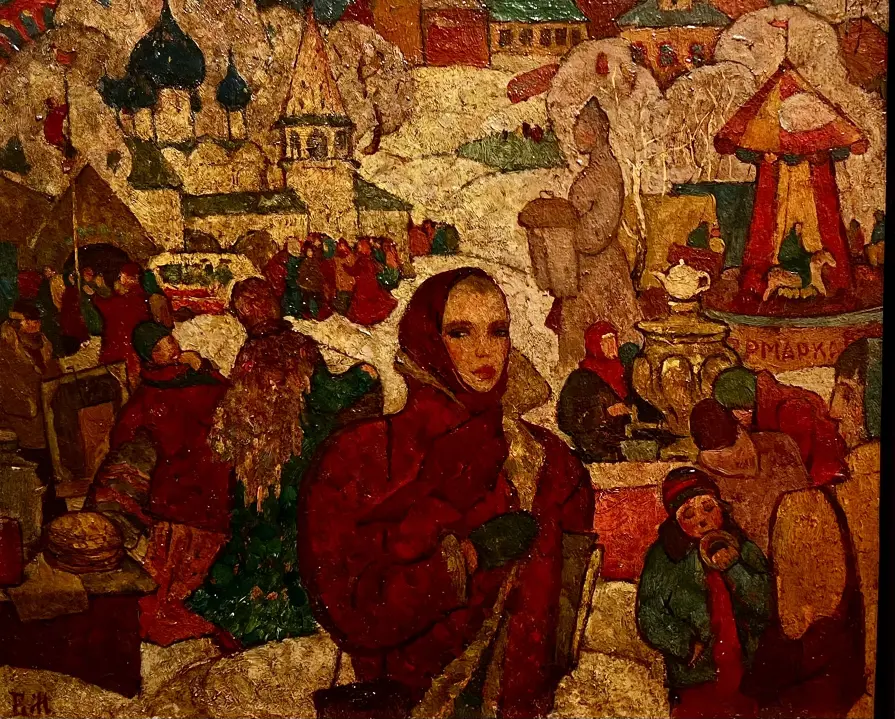 «Ярмарка», Борисова Марина Борисовна, художник, купить картину, купить, работы, аукцион, живопись, галерея ОПХ, Bidspirit, бидспирит, магазин, выставка