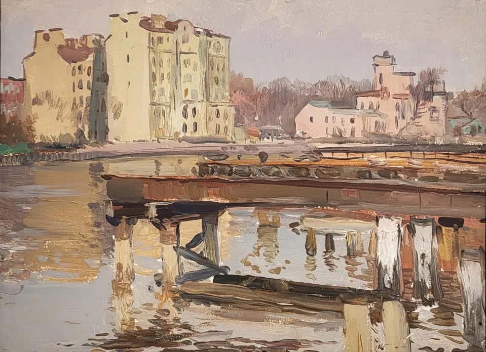 «Весна в Питере», Хухров Юрий Дмитриевич, художник, купить картину, купить, работы, аукцион, живопись, галерея ОПХ, Bidspirit, бидспирит, магазин
