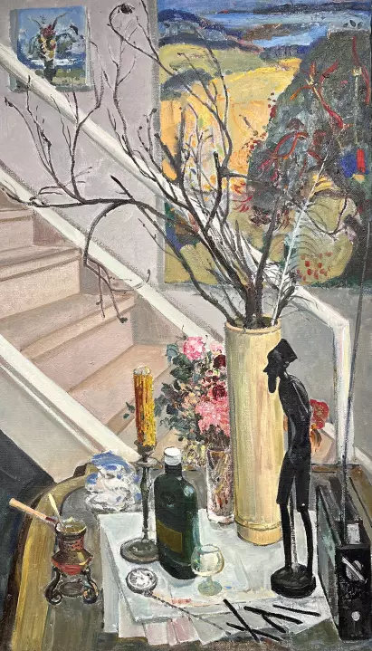 «Лестница в мастерской», Бекарян Дзовинар Аровна, художник, купить картину, купить, работы, графика и живопись, галерея ОПХ, выставка Дзовинар Бекарян