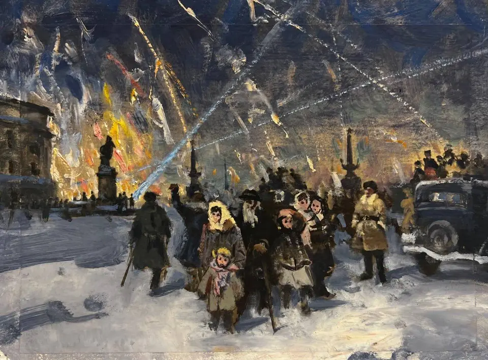 «Праздник в Петербурге», 
Яркин Владимир Петрович, художник, купить картину, купить, работы, аукцион, живопись, галерея ОПХ, Bidspirit, бидспирит, магазин