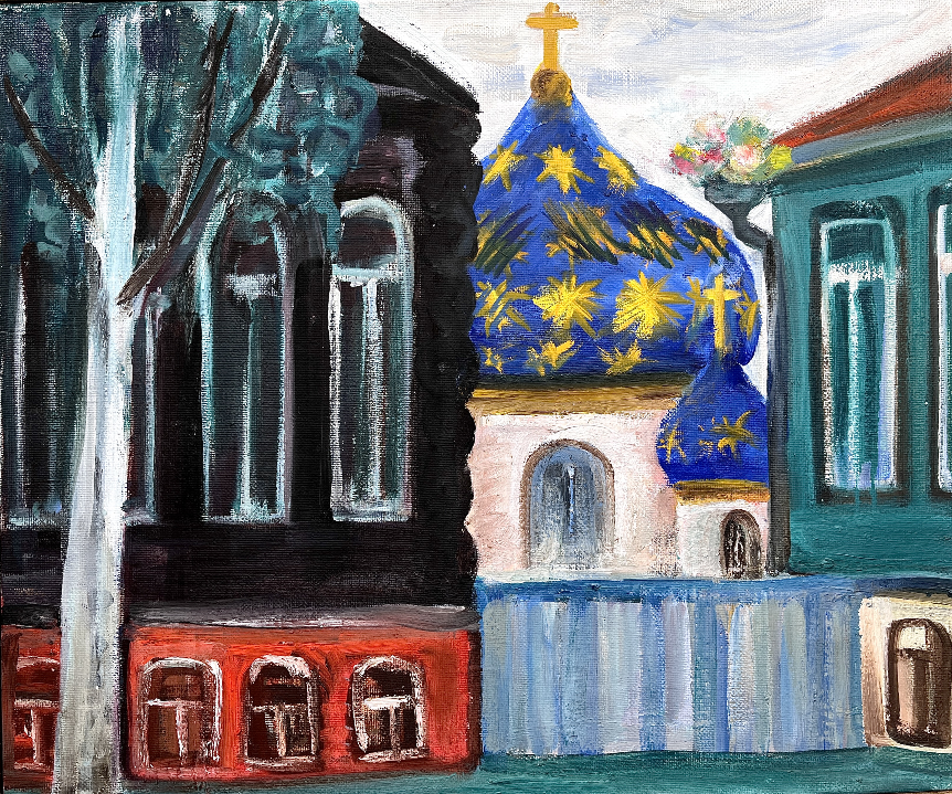 «Суздаль. Рождественский собор», Аршакуни З.П., картина, живопись