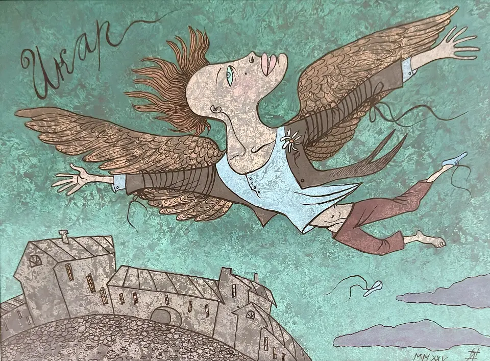 «Икар. Ночной полет», Нелюбина Анастасия, художник, купить картину, купить, работу, выставка, галерея ОПХ, аукцион